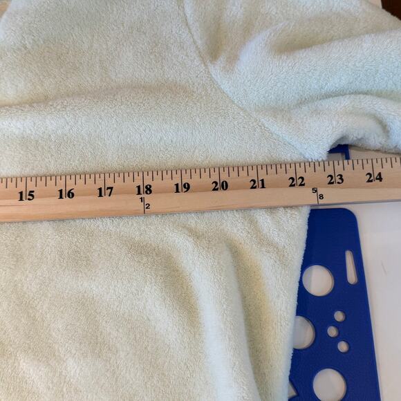 Miss Elaine Zip Front Fleece Robe Jacket Satin Trim Cream Women’s M - Picture 4 of 9